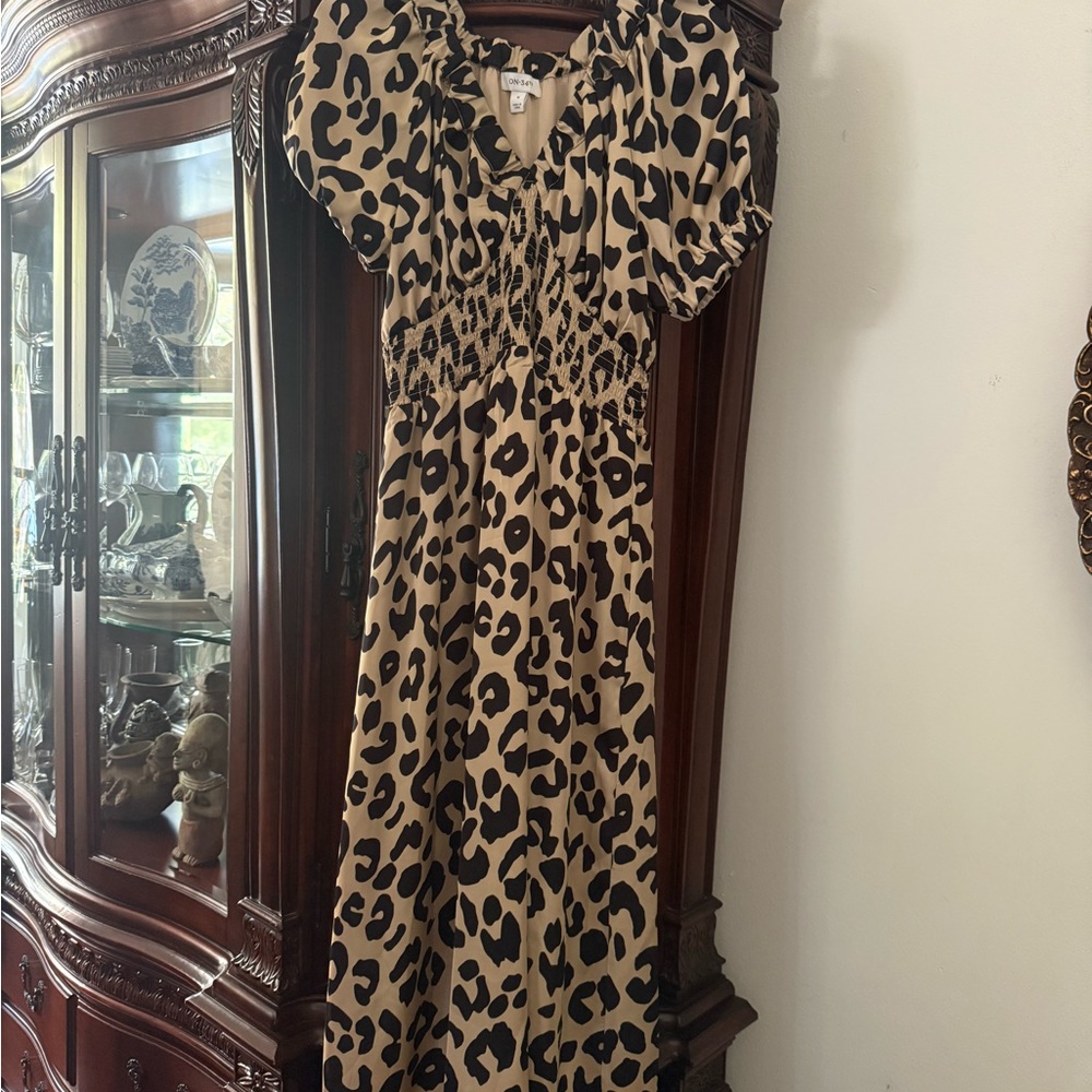 Leopard Print Midi Dress